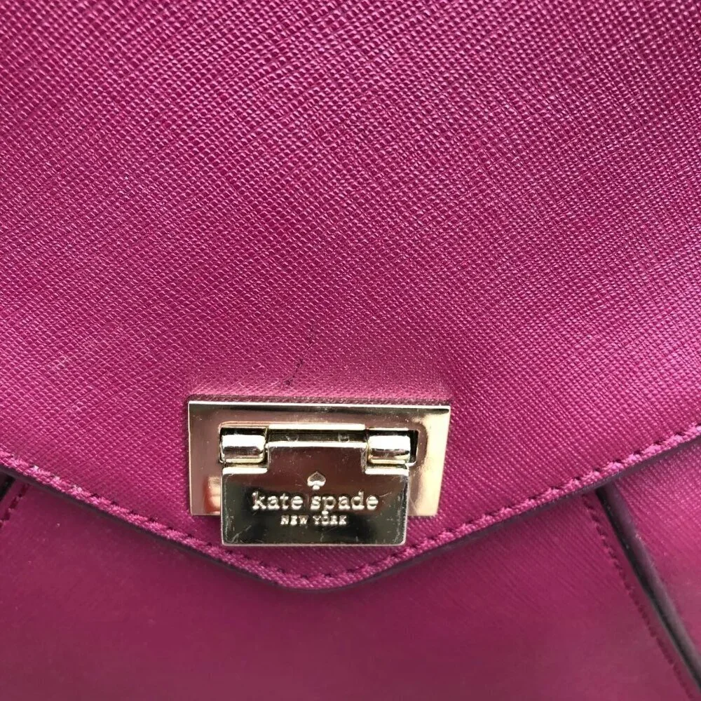 KATE SPADE New York Wesley Place Suede Laurel Purse Crossbody Hand Bag Purple​​​
